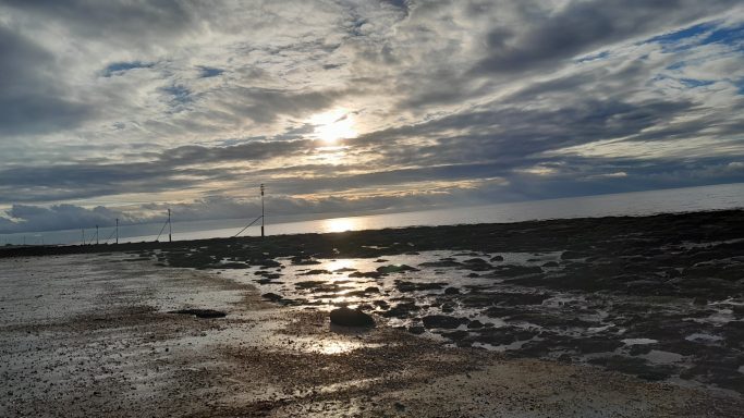 Evening at Hunstanton beach.