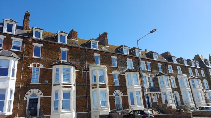 Terraced houses.